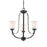 Z-Lite Halliwell 3 Light Chandelier, Bronze, Matte Opal - 7000-3BRZ