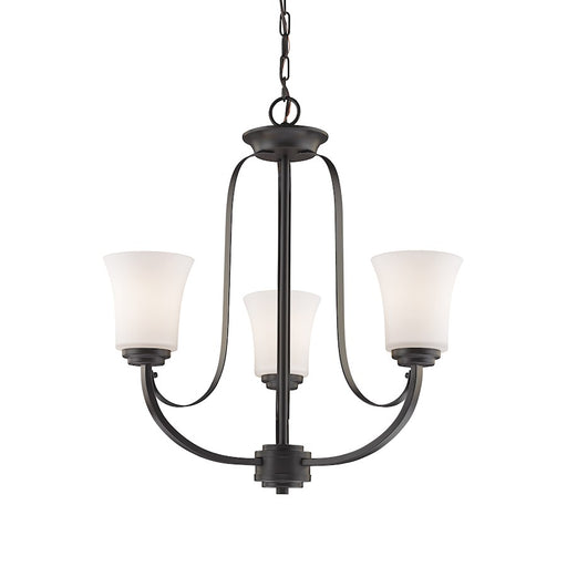 Z-Lite Halliwell 3 Light Chandelier, Bronze, Matte Opal - 7000-3BRZ