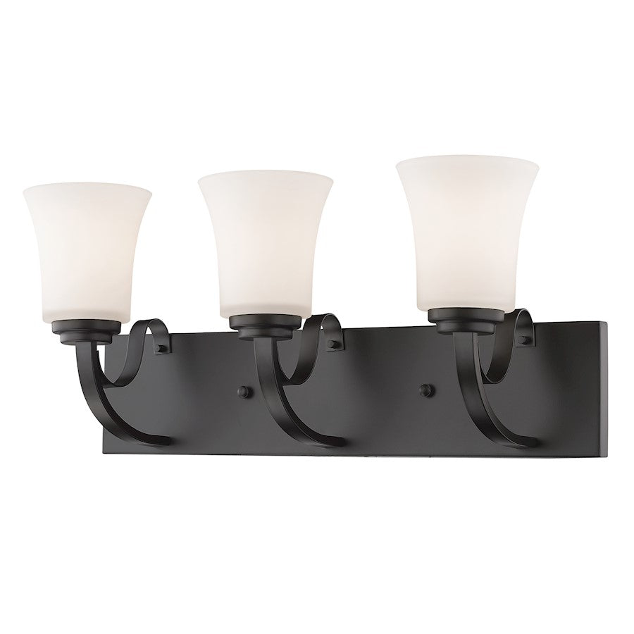 Z-Lite Halliwell 3 Light Vanity, Bronze, Matte Opal - 7000-3V-BRZ