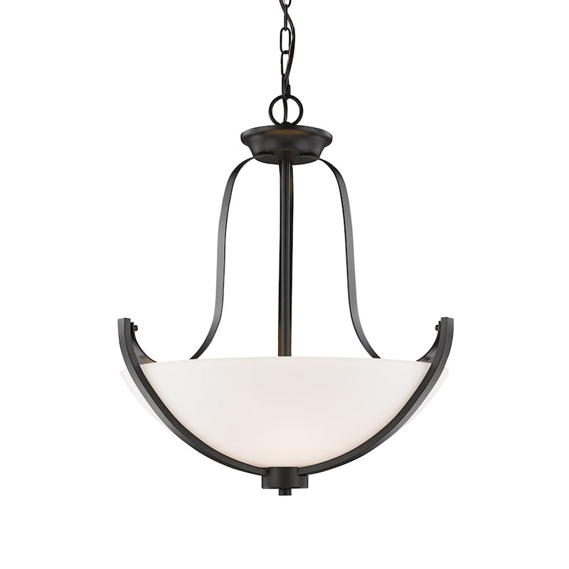 Z-Lite Halliwell 3 Light Pendant, Bronze, Matte Opal - 7000P-BRZ