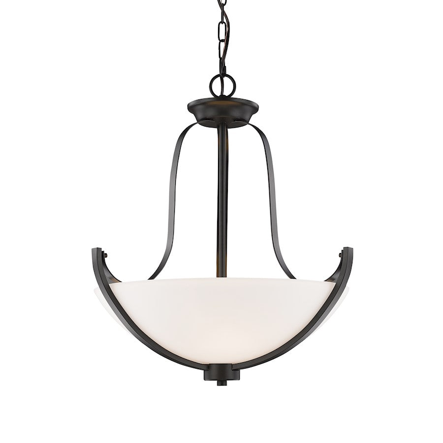 Z-Lite Halliwell 3 Light Pendant, Bronze, Matte Opal - 7000P-BRZ