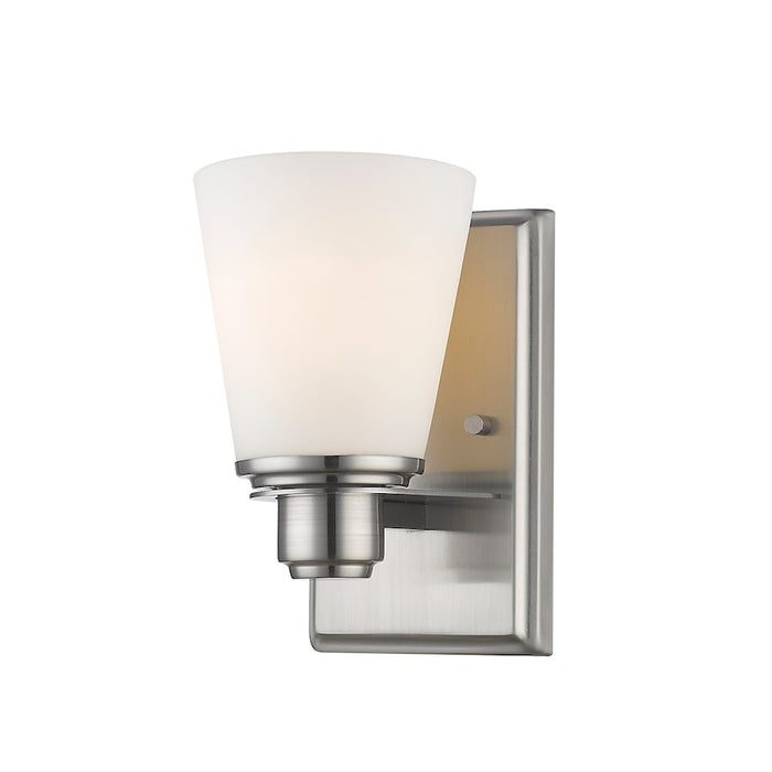 Z-Lite Kayla 1 Light Vanity Light, Brushed Nickel, Matte Opal - 7001-1S-BN