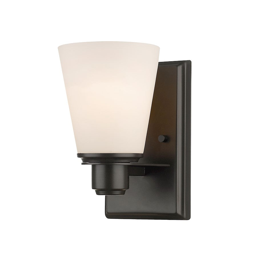 Z-Lite Kayla 1 Light Vanity Light, Bronze, Matte Opal - 7001-1S-BRZ