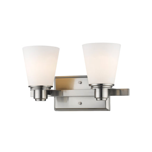 Z-Lite Kayla 2 Light Vanity Light, Brushed Nickel, Matte Opal - 7001-2V-BN