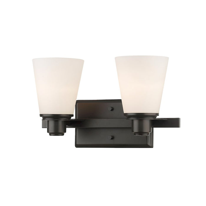 Z-Lite Kayla 2 Light Vanity Light, Bronze, Matte Opal - 7001-2V-BRZ