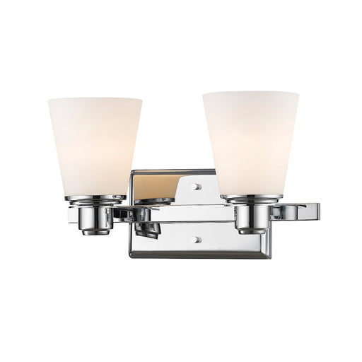 Z-Lite Kayla 2 Light Vanity Light, Chrome, Matte Opal - 7001-2V-CH