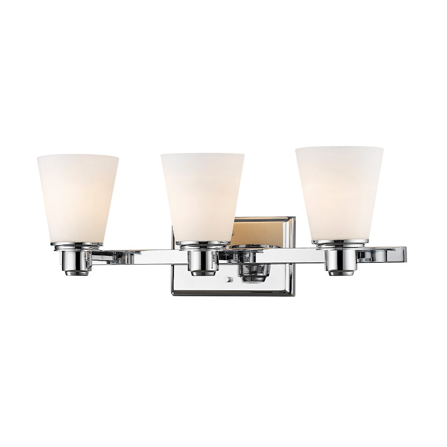 Z-Lite Kayla 3 Light Vanity Light, Chrome, Matte Opal - 7001-3V-CH
