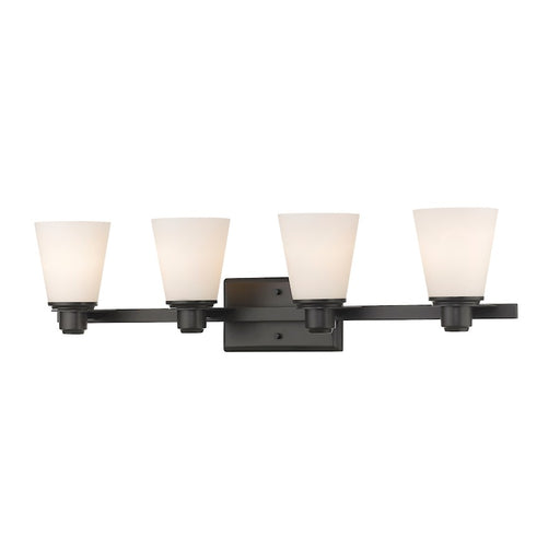 Z-Lite Kayla 4 Light Vanity Light, Bronze, Matte Opal - 7001-4V-BRZ