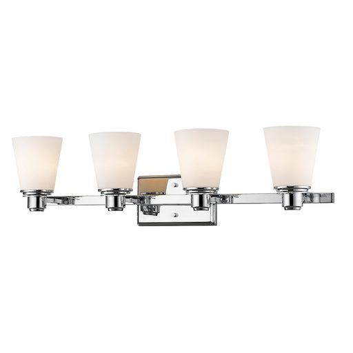 Z-Lite Kayla 4 Light Vanity Light, Chrome, Matte Opal - 7001-4V-CH