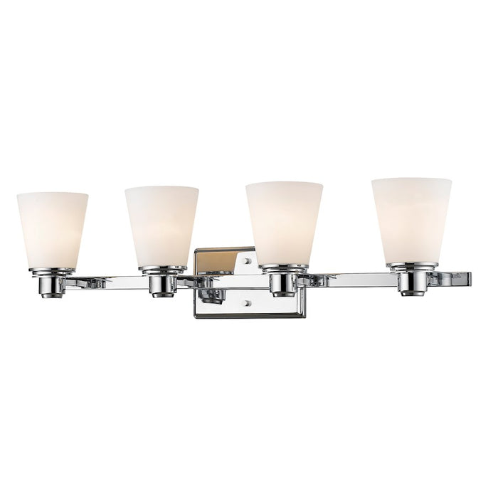 Z-Lite Kayla 4 Light Vanity Light, Chrome, Matte Opal - 7001-4V-CH