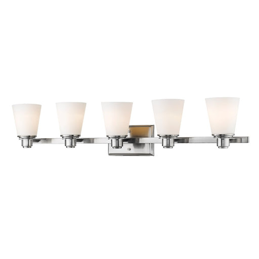 Z-Lite Kayla 5 Light Vanity Light, Brushed Nickel, Matte Opal - 7001-5V-BN