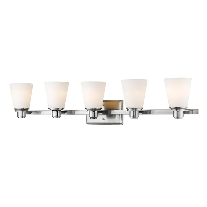 Z-Lite Kayla 5 Light Vanity Light, Brushed Nickel, Matte Opal - 7001-5V-BN