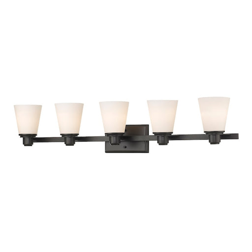 Z-Lite Kayla 5 Light Vanity Light, Bronze, Matte Opal - 7001-5V-BRZ