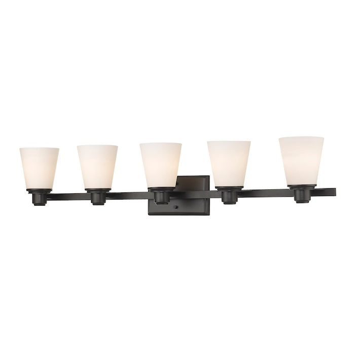 Z-Lite Kayla 5 Light Vanity Light, Bronze, Matte Opal - 7001-5V-BRZ