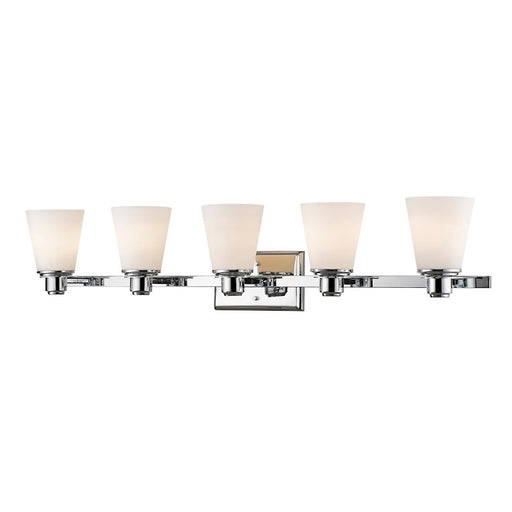 Z-Lite Kayla 5 Light Vanity Light, Chrome, Matte Opal - 7001-5V-CH