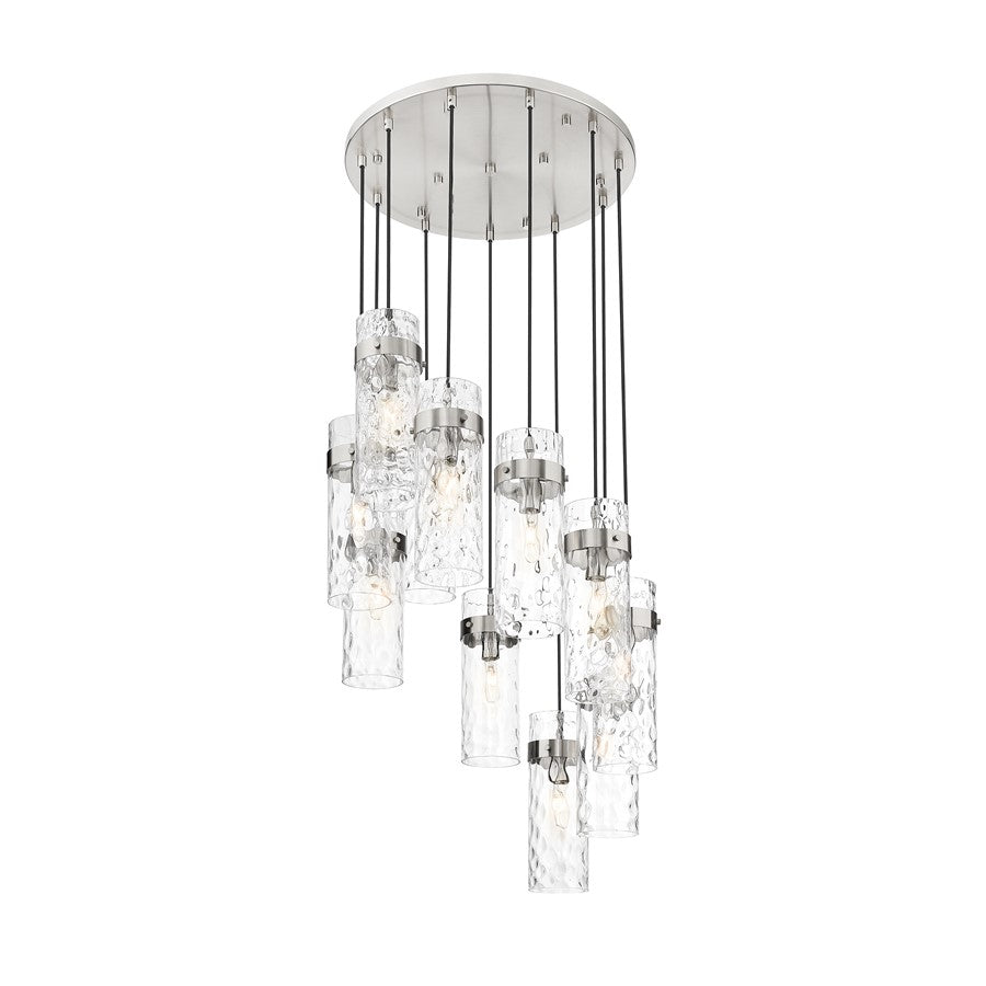 Z-Lite Fontaine 11Lt 26.25" Chandelier, Nickel/Clear Water - 7002P5-11R-BN