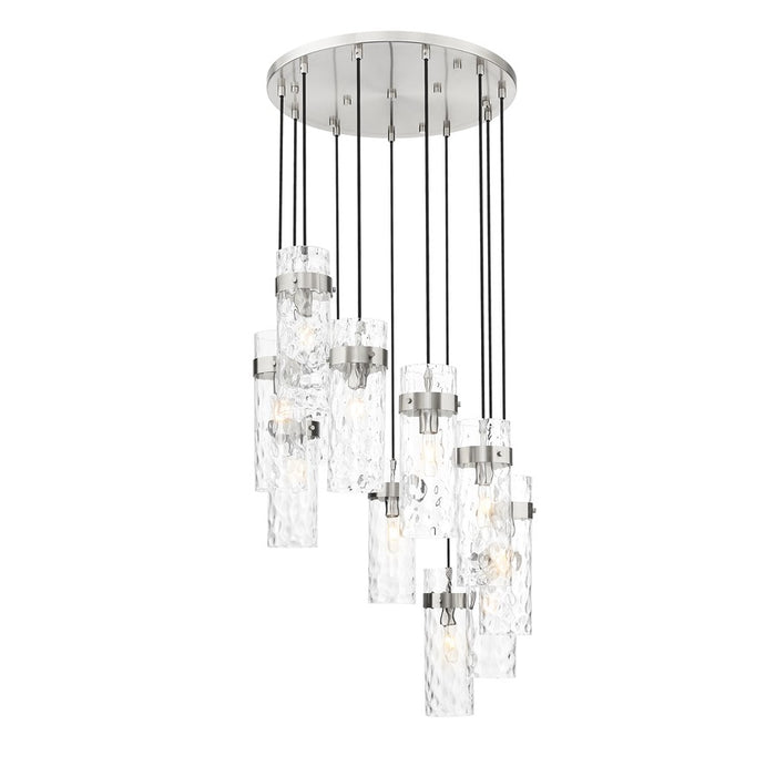 Z-Lite Fontaine 11 Light 26.25" Chandelier, Nickel/Clear Water