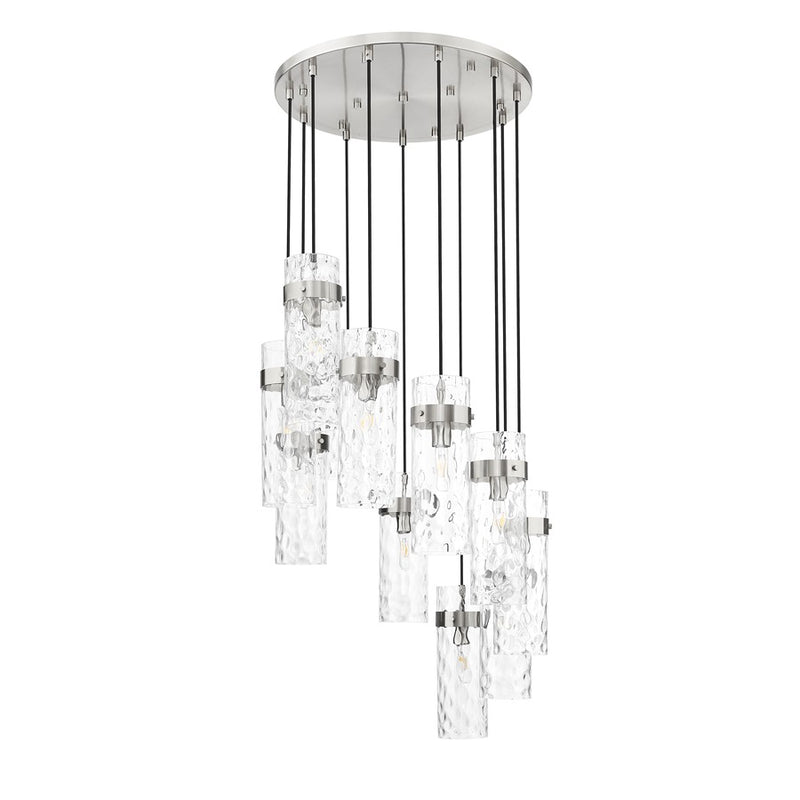 Z-Lite Fontaine 11Lt 26.25" Chandelier, Nickel/Clear Water