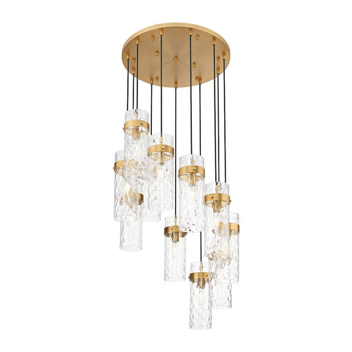 Z-Lite Fontaine 11 Light 26.25" Chandelier, Rubbed Brass/Clear Water - 7002P5-11R-RB