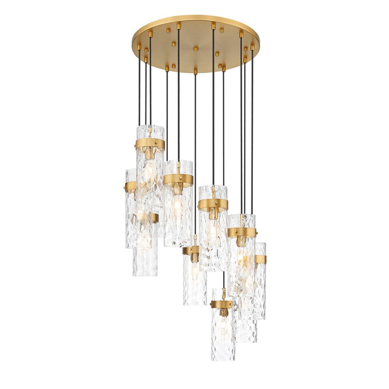 Z-Lite Fontaine 11Lt 26.25" Chandelier, Rubbed Brass/Clear Water