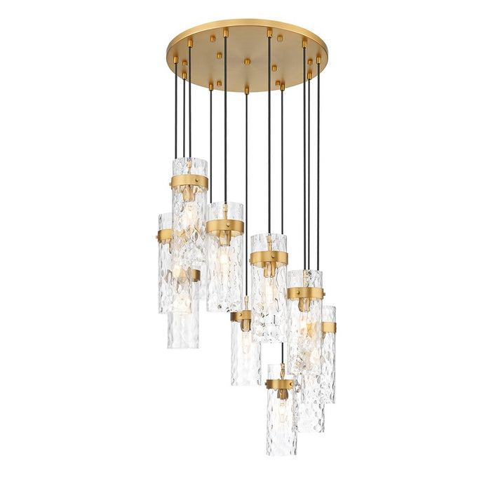 Z-Lite Fontaine 11 Light 26.25" Chandelier, Rubbed Brass/Clear Water