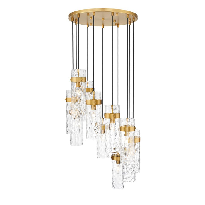 Z-Lite Fontaine 11 Light 26.25" Chandelier, Rubbed Brass/Clear Water