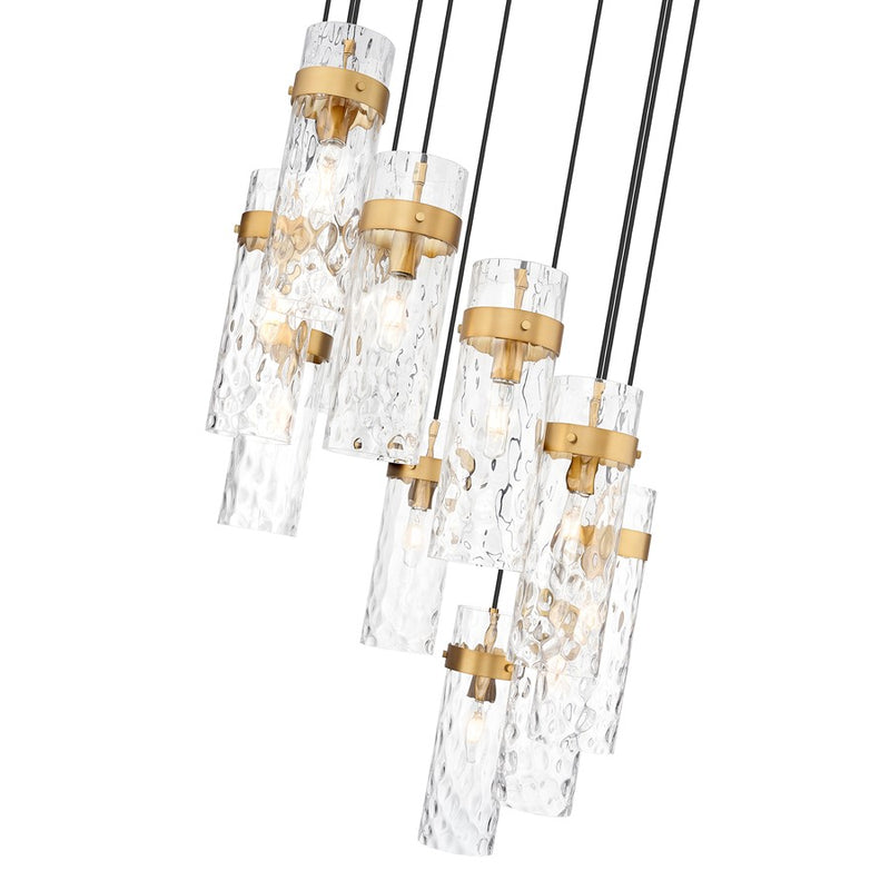 Z-Lite Fontaine 11 Light 26.25" Chandelier, Rubbed Brass/Clear Water