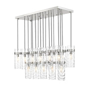 Z-Lite Fontaine 17Lt 44" Linear Chandelier, Nickel/Clear Water - 7002P5-17L-BN