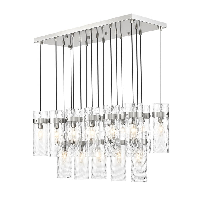 Z-Lite Fontaine 17Lt 44" Linear Chandelier, Nickel/Clear Water - 7002P5-17L-BN