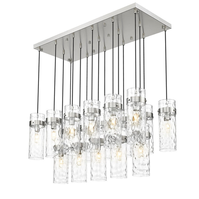 Z-Lite Fontaine 17Lt 44" Linear Chandelier, Nickel/Clear Water
