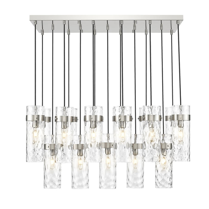 Z-Lite Fontaine 17Lt 44" Linear Chandelier, Nickel/Clear Water