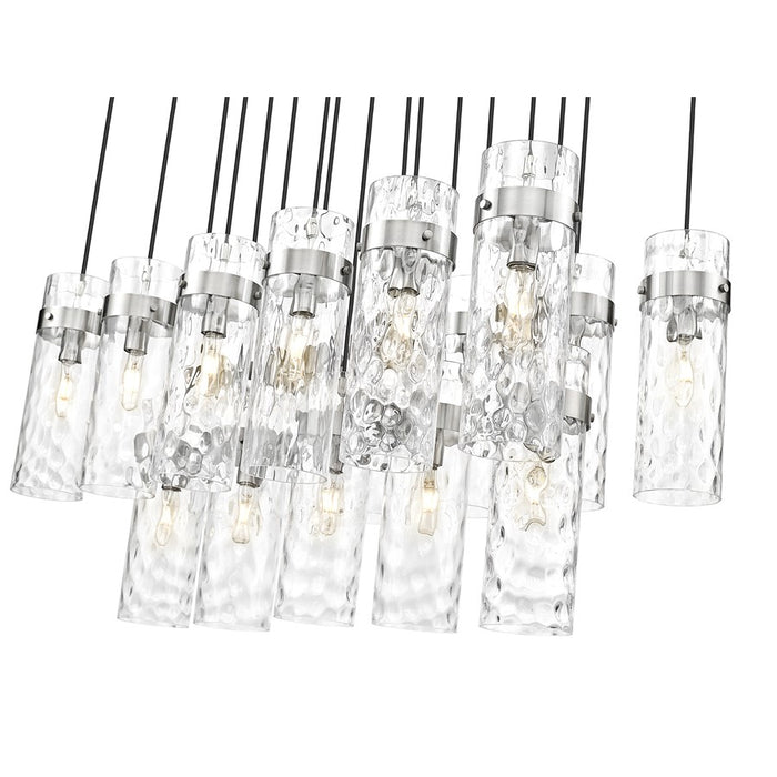 Z-Lite Fontaine 17Lt 44" Linear Chandelier, Nickel/Clear Water