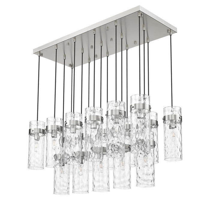 Z-Lite Fontaine 17Lt 44" Linear Chandelier, Nickel/Clear Water