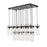 Z-Lite Fontaine 17Lt 44.25" Linear Chandelier, Black/Clear Water - 7002P5-17L-MB