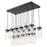 Z-Lite Fontaine 17 Light 44.25" Linear Chandelier, Black/Clear Water