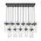 Z-Lite Fontaine 17Lt 44.25" Linear Chandelier, Black/Clear Water