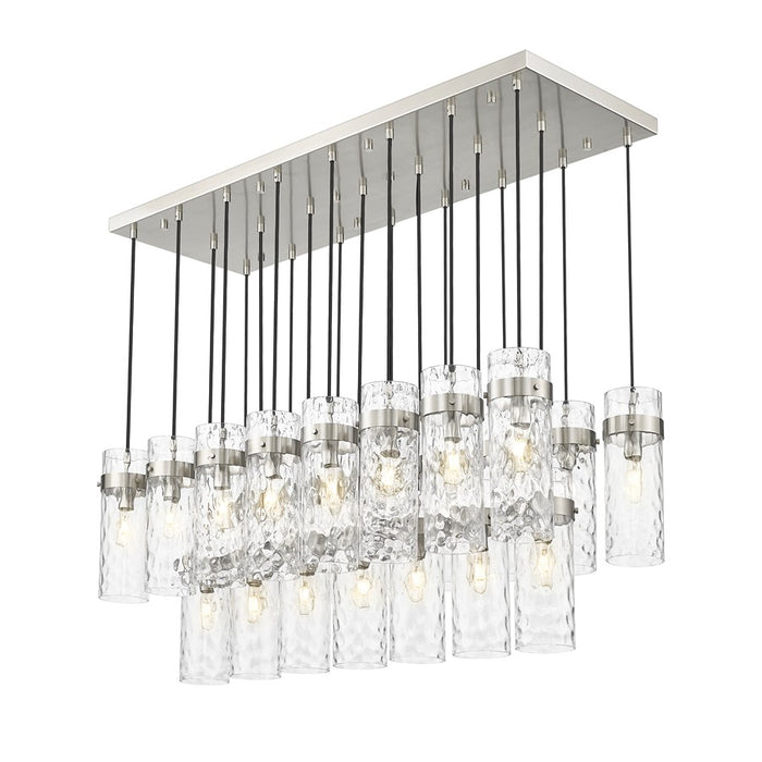 Z-Lite Fontaine 23Lt 54.5" Linear Chandelier, Nickel/Clear Water