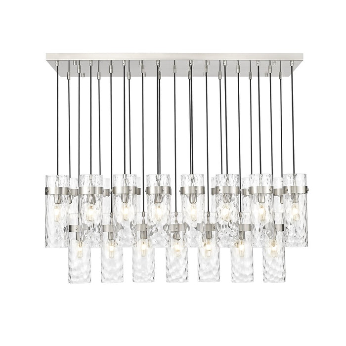 Z-Lite Fontaine 23Lt 54.5" Linear Chandelier, Nickel/Clear Water