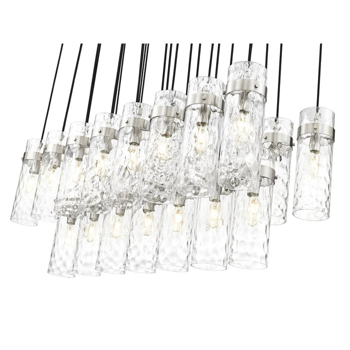 Z-Lite Fontaine 23Lt 54.5" Linear Chandelier, Nickel/Clear Water