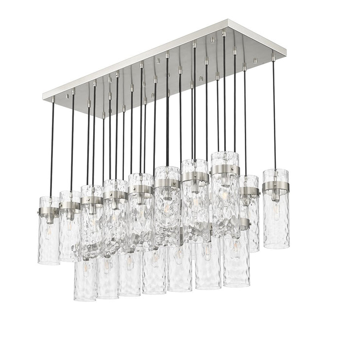 Z-Lite Fontaine 23Lt 54.5" Linear Chandelier, Nickel/Clear Water