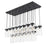 Z-Lite Fontaine 23 Light 54.5" Linear Chandelier, Black/Clear Water