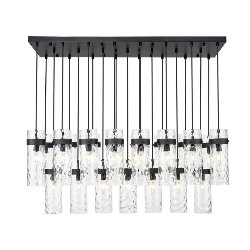 Z-Lite Fontaine 23Lt 54.5" Linear Chandelier, Black/Clear Water