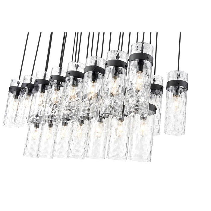 Z-Lite Fontaine 23Lt 54.5" Linear Chandelier, Black/Clear Water