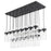 Z-Lite Fontaine 23 Light 54.5" Linear Chandelier, Black/Clear Water