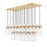 Z-Lite Fontaine 23 Light 54.5" Linear Chandelier, Brass/Clear Water - 7002P5-23L-RB
