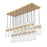 Z-Lite Fontaine 23 Light 54.5" Linear Chandelier, Brass/Clear Water
