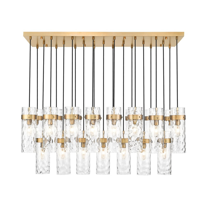 Z-Lite Fontaine 23Lt 54.5" Linear Chandelier, Brass/Clear Water