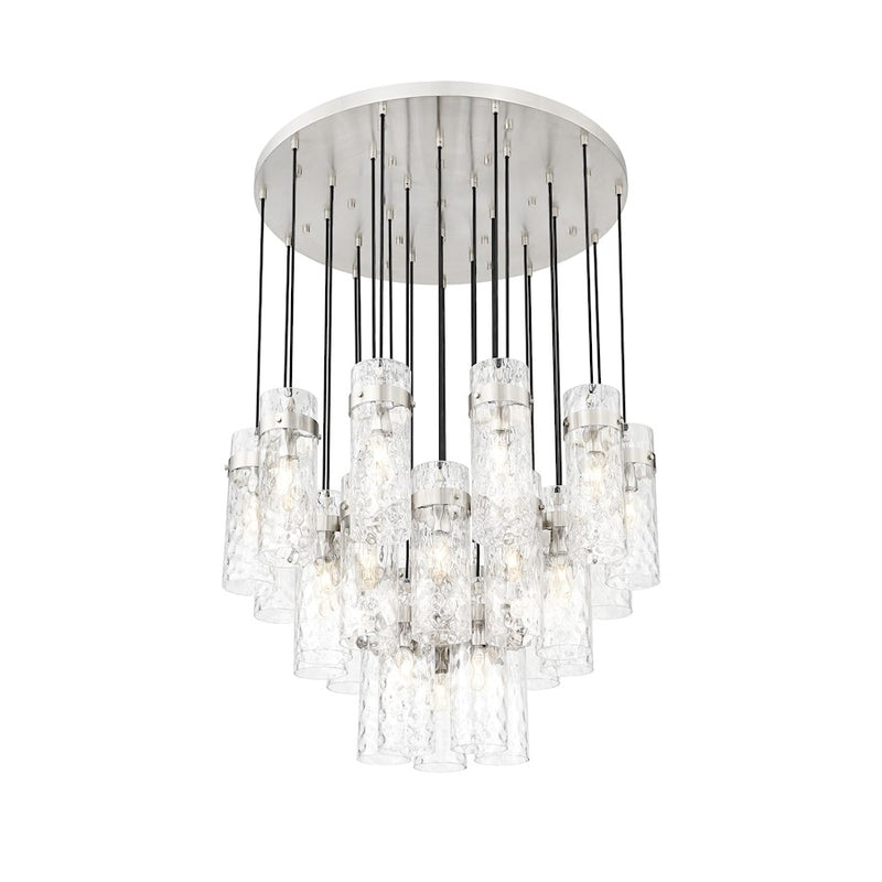 Z-Lite Fontaine 27 Light 39.5" Chandelier, Nickel/Clear Water - 7002P5-27R-BN