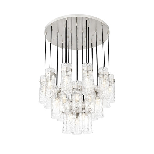 Z-Lite Fontaine 27 Light 39.5" Chandelier, Nickel/Clear Water - 7002P5-27R-BN