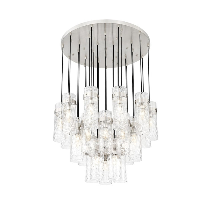 Z-Lite Fontaine 27 Light 39.5" Chandelier, Nickel/Clear Water - 7002P5-27R-BN